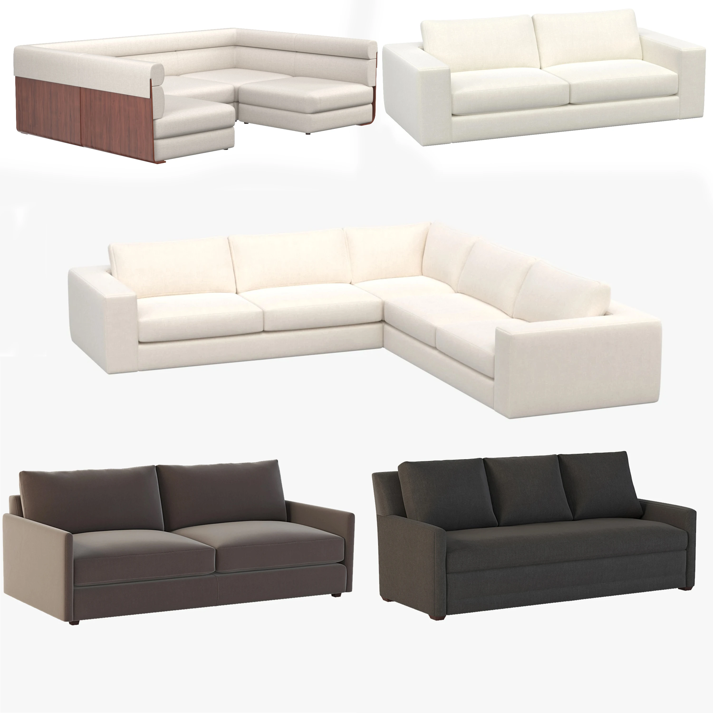 Crate and Barrel Sofa Collection 02 3D Model_01